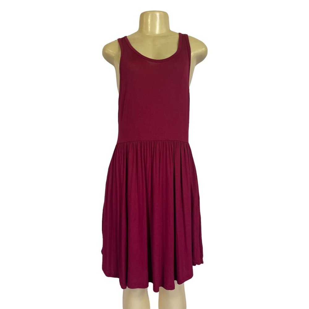 NWT WNEEDU Midi A-Line Causal Burgundy Size Medium Woman's Dress